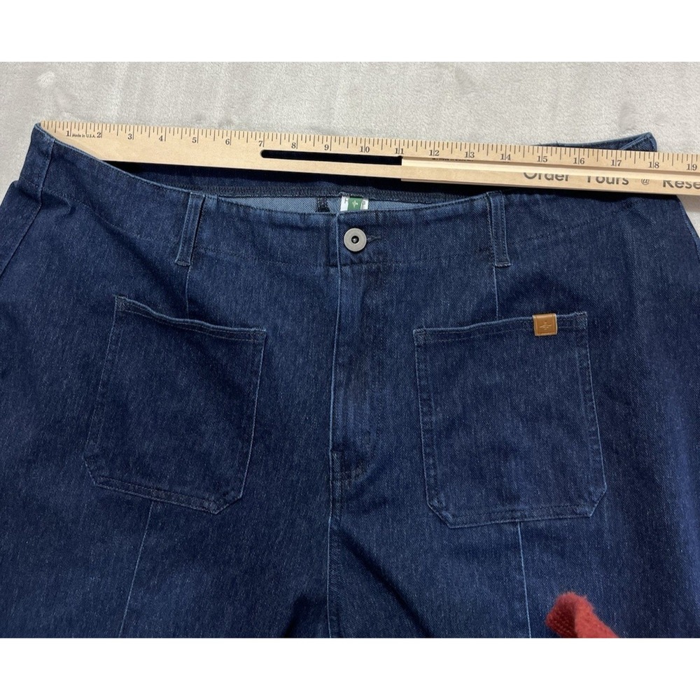 Halara Flex Denim Wide Leg Jeans Women XL Washed High Waisted Pockets Athleisure - Picture 5 of 13